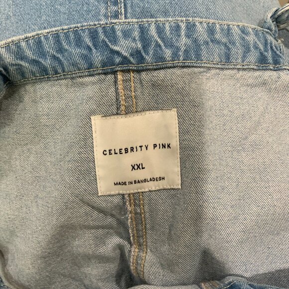 Celebrity Pink Denim Pinafore Overall Dress Size XXL - Picture 4 of 4